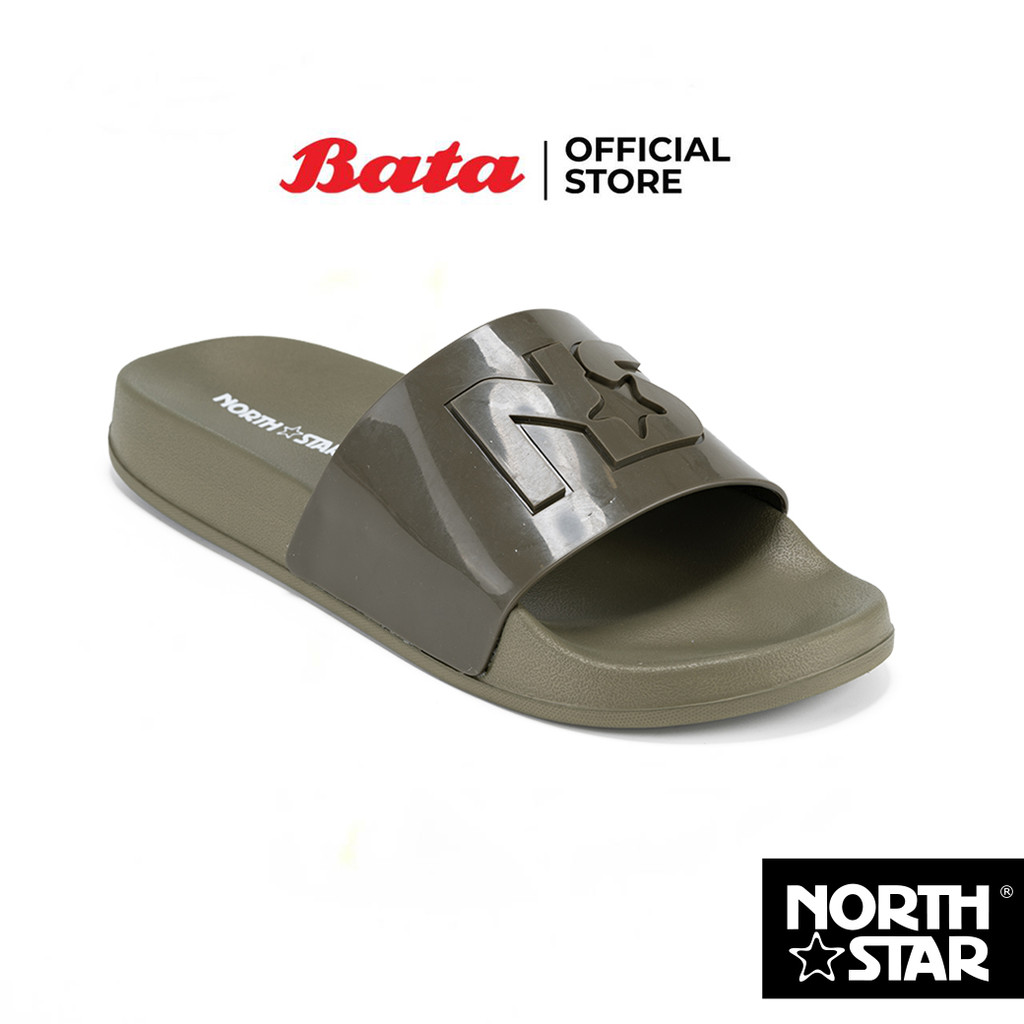 Bata บาจา North Star รองเท้าแตะแบบสวมน้ำหนักเบา ลุยน้ำ สำหรับผู้ชาย รุ่น PVC SLIDE สีเทา 8102111 สีโอลีฟ 8107111