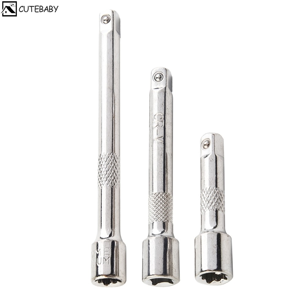 [cutebaby888] 1/4 นิ้ว Chromed Steel Extension Bar อะแดปเตอร์ประแจซ็อกเก็ตวงล้อ 50/75/100MM
