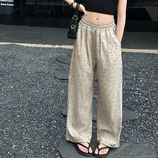 [ML] 90-160 ซม.สาวฤดูร้อน Polka Dot ตรงกางเกงเด็ก Polka Dot ยุงกางเกงสไตล์บางเด็กหลวม Yamamoto อินเทรนด์ Cool Casual กางเกง