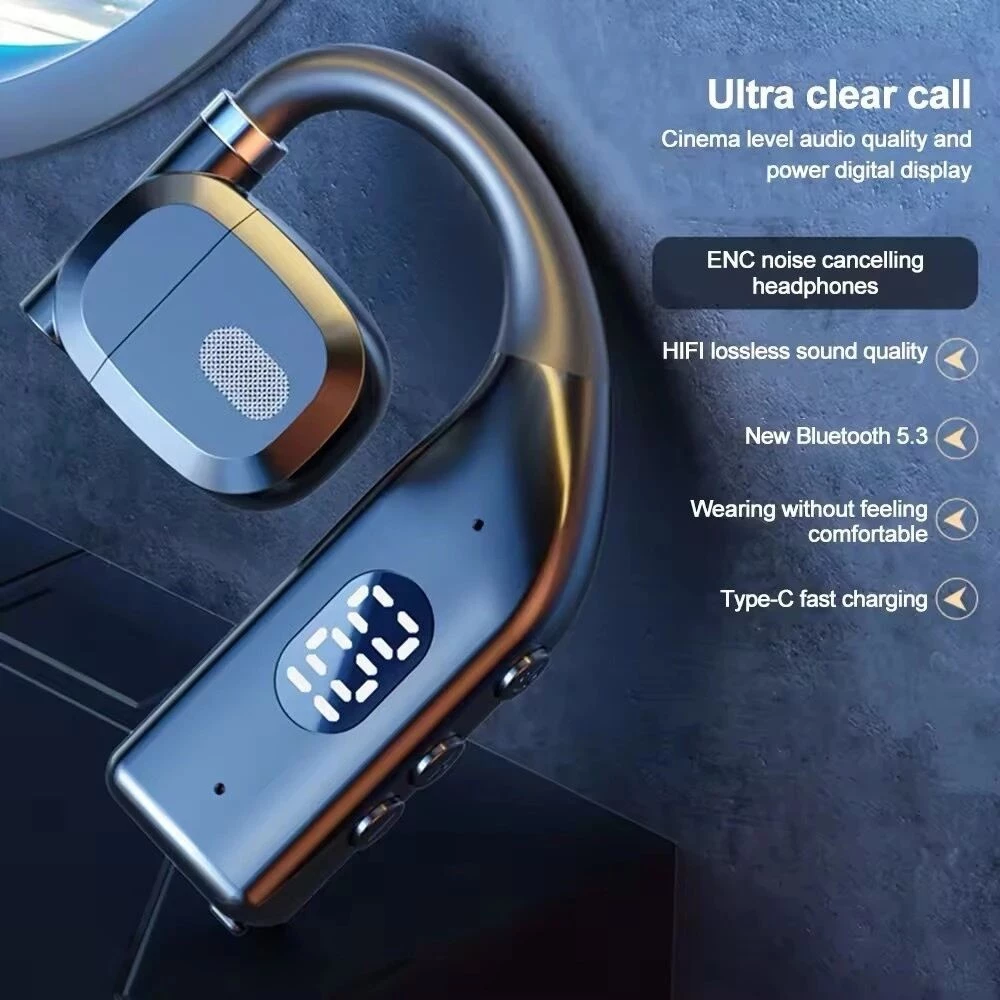 Y8หูฟังไร้สายเดี่ยว Air Conduction OWS หูฟัง HiFi Ear-Hook เพลงกีฬาเสียงรบกวน Cancel ชุดหูฟังสําหรับสมาร์ทโฟนทุกรุ่น thumbnail 7