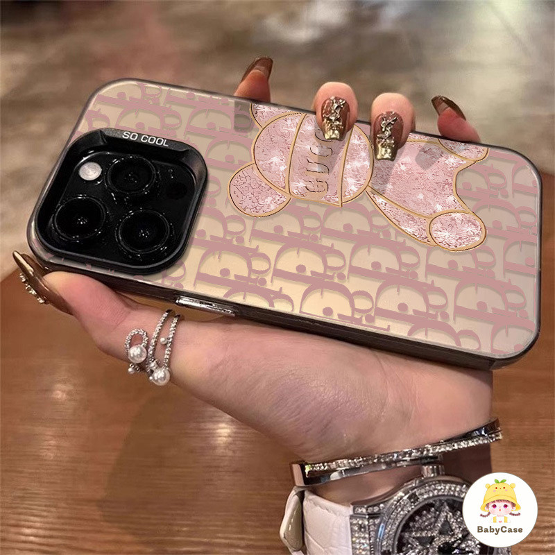เคสไอโฟน11 สำหรับ iPhone 15 11 16 13 12 14 Pro Max 8 7 14 15 16 Plus XR X XS Max เทรนด์แบรนด์แฟชั่นสุดหรูปกหมีนุ่ม