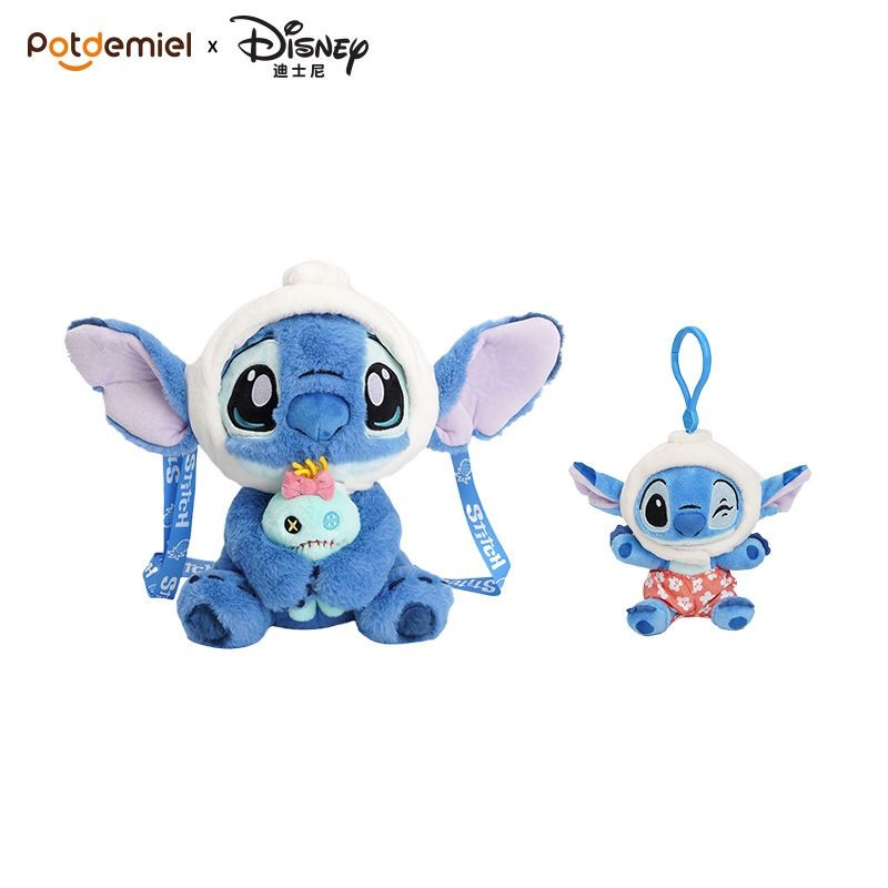 Nishimura Yuji Disney ของแท้ Disney Stitch ตุ๊กตาตุ๊กตา Stitch Cross-Dressing Bun Functional จี้ตุ๊ก