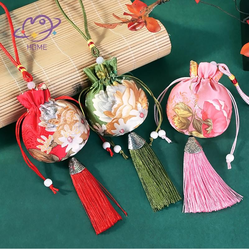 [mayhome] สไตล์จีนผ้าไหมผ้าปักกระเป๋าเย็บปักถักร้อยซองผ้ากระเป๋า sel จี้ Drawstring กระเป๋าสําหรับเครื่องประดับของขวัญกระเป๋า {TH}