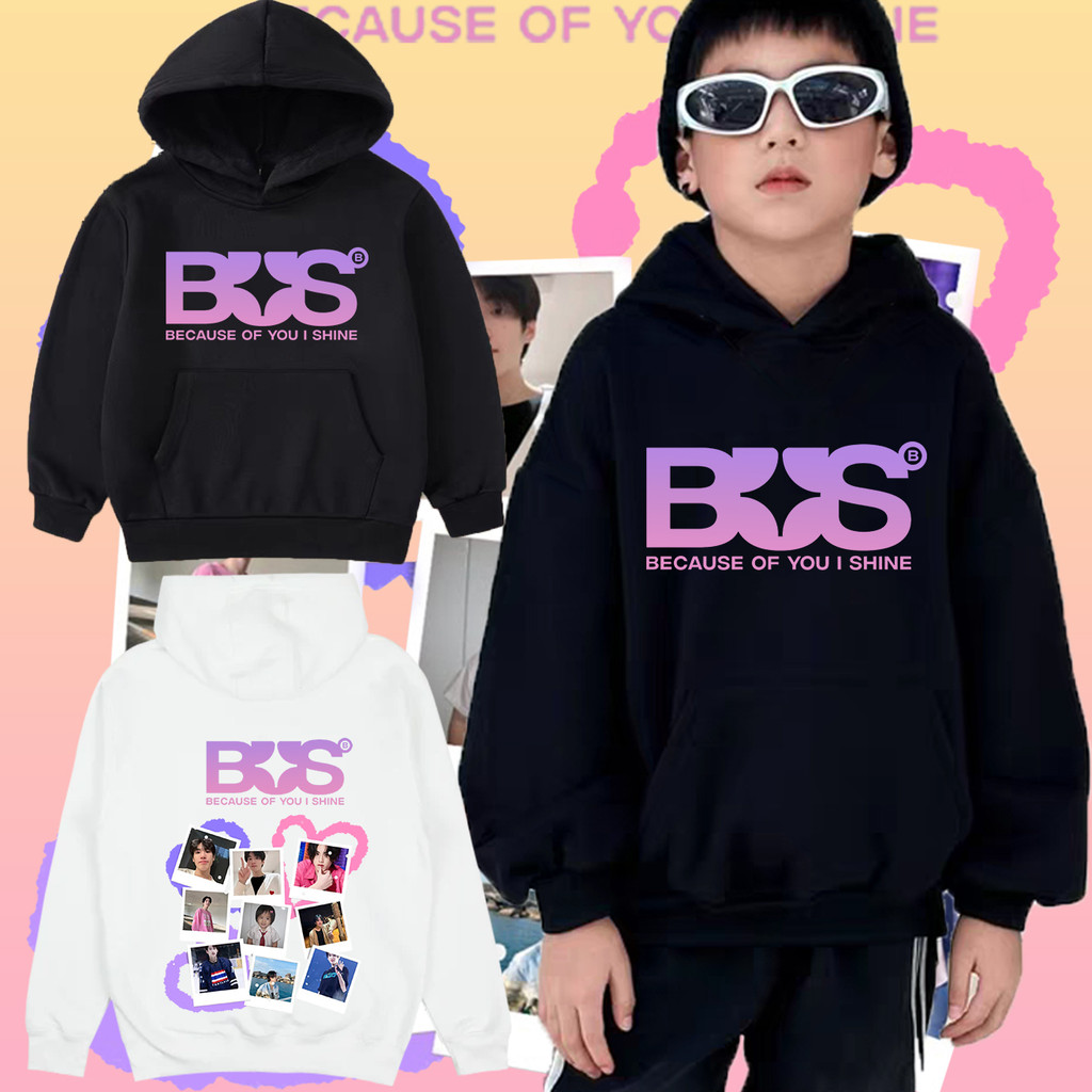 【KIDS】เด็กสไตล์ใหม่ Hoodie แขนยาว BUS because of you i shine แฟชั่นใหม่ UNISEX Hoodie