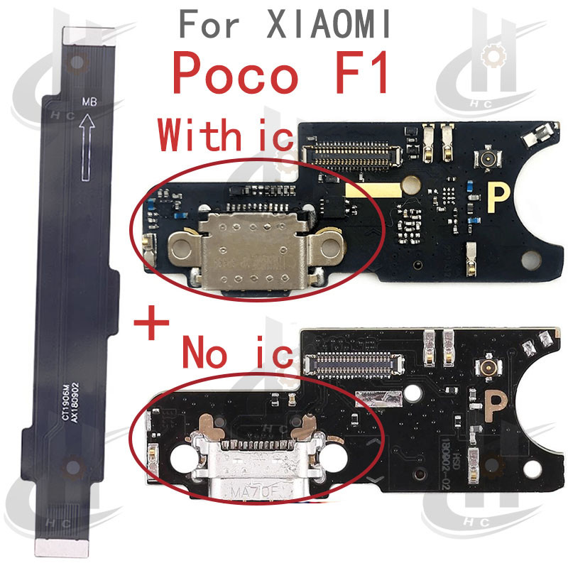 ใหม่สําหรับ Xiaomi Poco F1 Charger USB Connector Dock ชาร์จพอร์ตแจ็คบอร์ด Flex หลักเมนบอร์ดการเชื่อมต่อ Flex เปลี่ยนชิ้นส่วน
