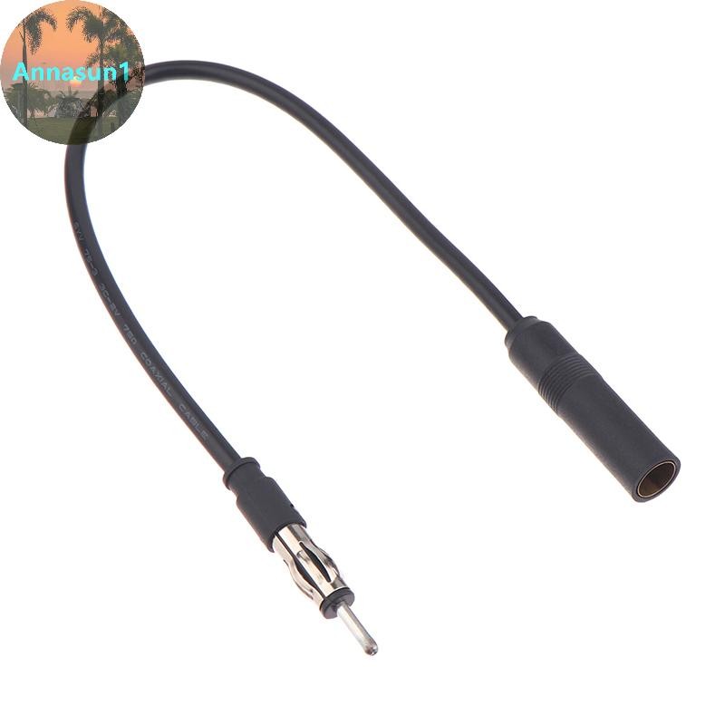 Annasun 38 ซม.รถ FM AM วิทยุเสาอากาศรถยนต์สายต่อสายไฟ DIN ปลั๊กขั้วต่อสายโคแอกเชียลวิทยุรถยนต์สายต่อ TH
