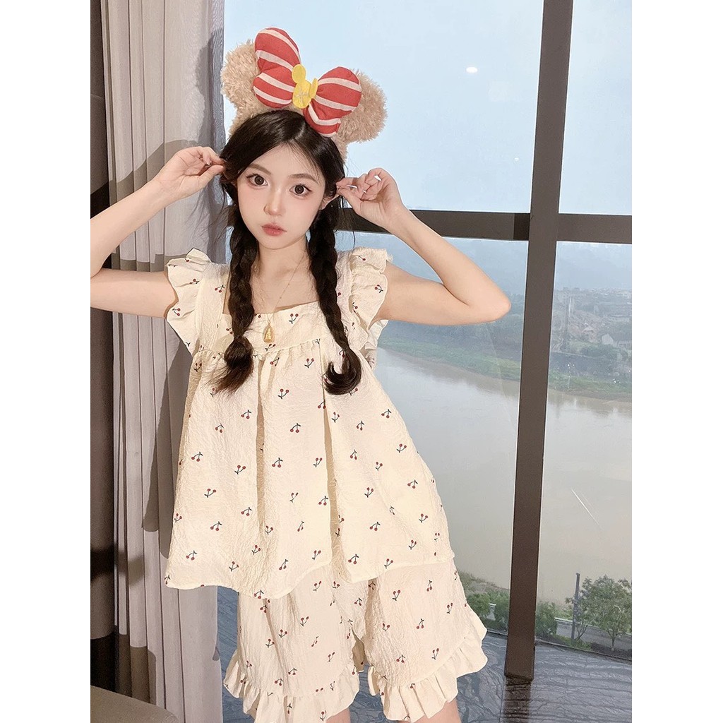 ชุดนอน มินิมอล ผ้ายึดใส่สบาย ชุดนอนขาสั้น พร้อมส่ง