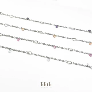 Lilith - tiny heart crystal beads bracelet สร้อยข้อมือ สแตนเลส มินิมอล หัวใจ สีทอง สีเงิน