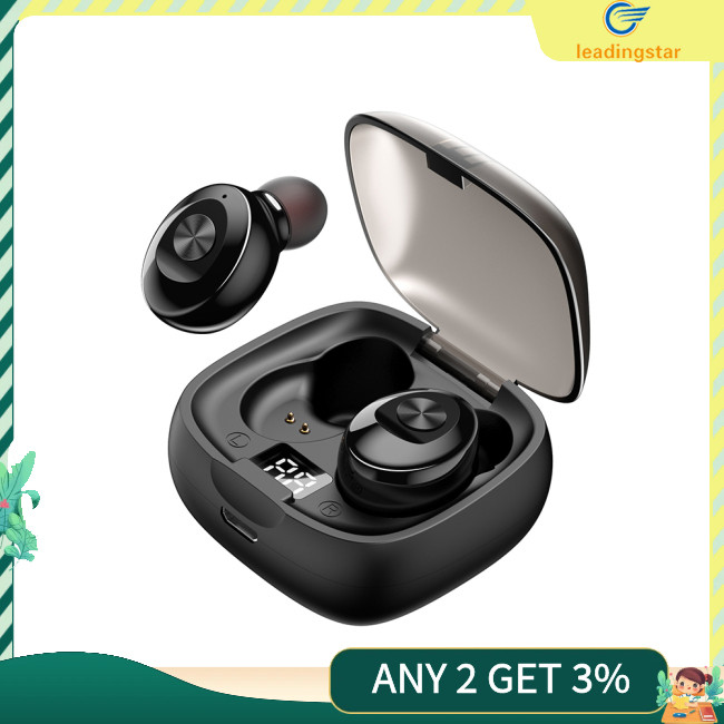 Leadingstar หูฟังไร้สายชุดหูฟังชนิดใส่ในหูหูฟังสเตอริโอพร้อมจอแสดงผล LED เคสชาร์จลดเสียงรบกวนหูฟัง Latency ต่ํา