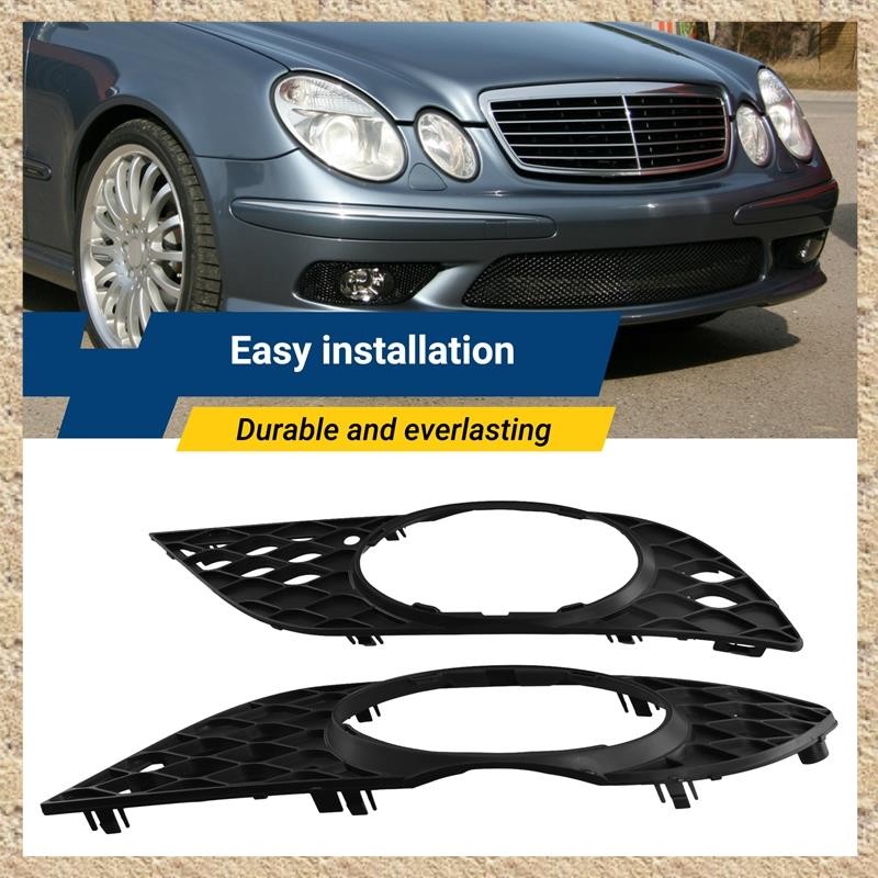 สําหรับ Mercedes Benz E Class W211 2006-2009 กันชนหน้าไฟตัดหมอกกรอบไฟตัดหมอกกระจังหน้า 2118850522, 2