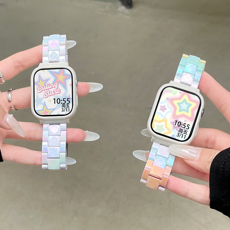 เลเซอร์เรซิ่นสําหรับ Xiaomi Redmi นาฬิกา 5 4 3 3 Active สร้อยข้อมือนาฬิกาสําหรับ Xiaomi Mi Watch Lite เปลี่ยนสายรัดข้อมืออุปกรณ์เสริม