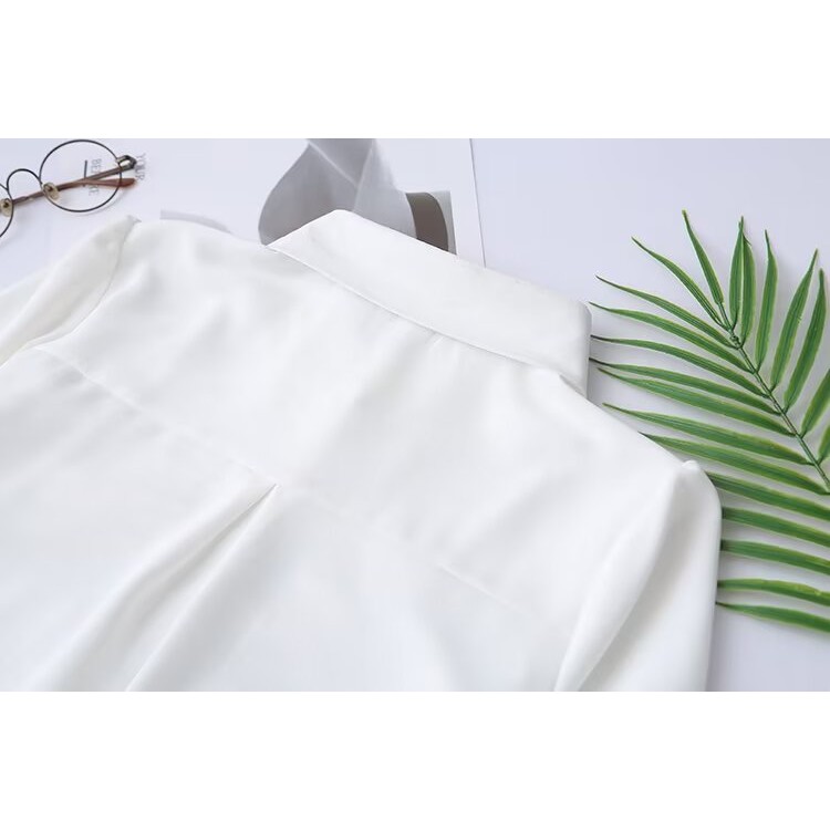 พลัสขนาดผู้หญิง XL-4XL False สองชิ้นสีขาวสีดําเสื้อแขนยาวแฟชั่นปุ่ม A-line Tops ขนาดใหญ่ Elegant Blusas OL ราคา ถูกที่สุด ดีลบีเคเค แกลเลอรีภาพที่ 9