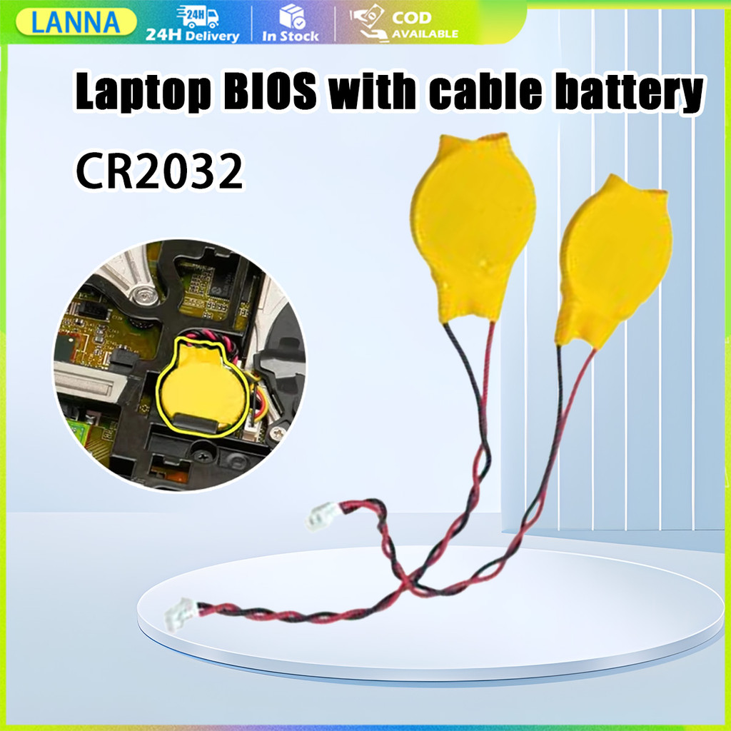 ร้านอยู่ที่ไทย ชุด5ชิ้น ถ่านไบออสโน๊ตบุ๊ค bios notebook CR2032 รุ่น2Pin 2สาย กลางช่องห่าง1.25 มม.3V