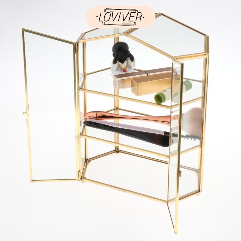 LOVIVER Vintage Clear Glass & Gold Metal 3 รูปที่ 6