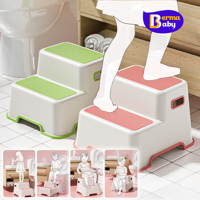 Berma Baby บันไดเด็ก อย่างหนา กันลื่น มีกันลื่นทั้งที่ฐานเหยียบและมุมวาง ปลอดภัย