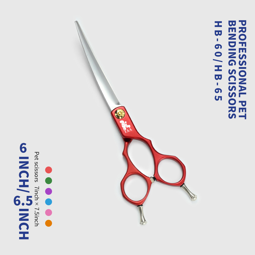 Taa กรรไกรสุนัข Professional Pet Grooming กรรไกร 6.5 นิ้วโค้งกรรไกรสําหรับสุนัขแมวกรรไกร Ultra-Light