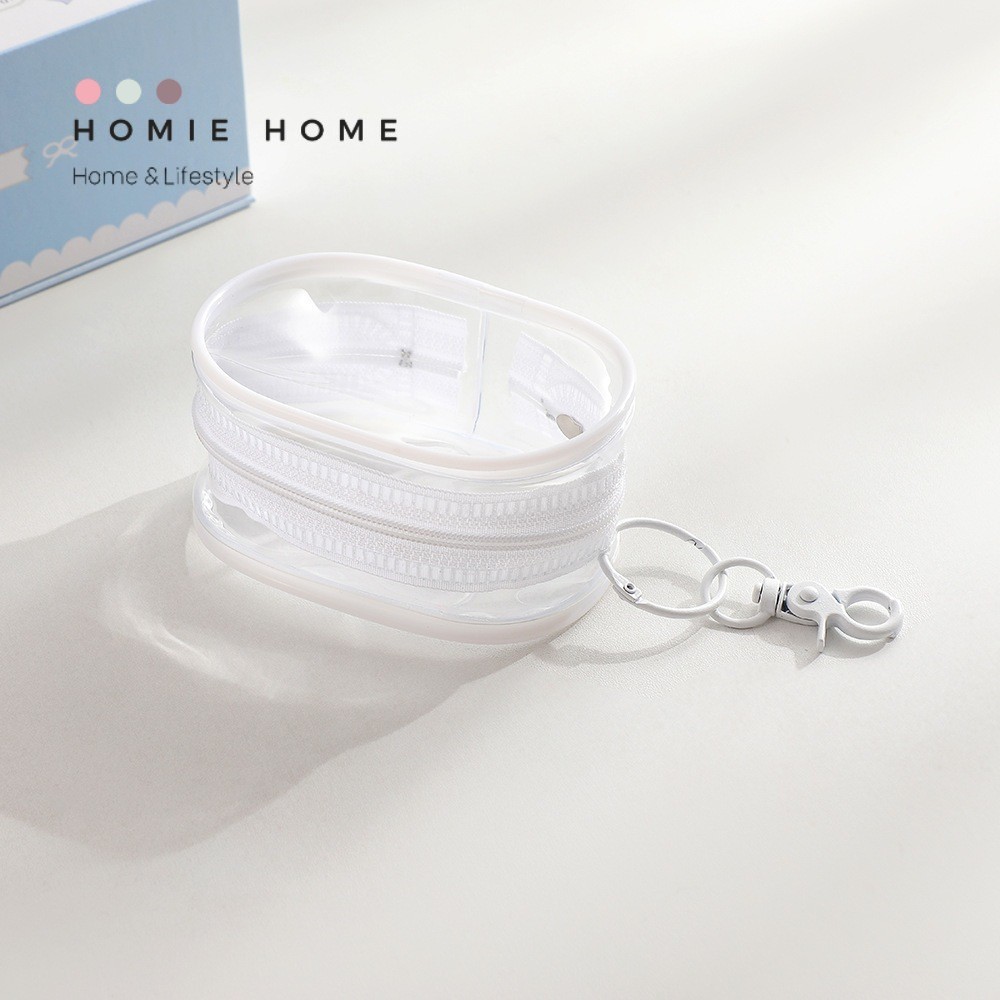 HH-1199 กระเป๋าใส่ตุ๊กตา 10cm กระเป๋าใสใส่สายชาร์จ มีที่ห้อย มีซิป ซองใส่ตุ๊กตา