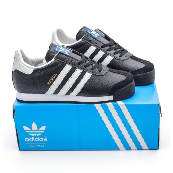 Adidas Originals Samoa รองเท้าหนังสีดำสำหรับผู้ชาย S 019351