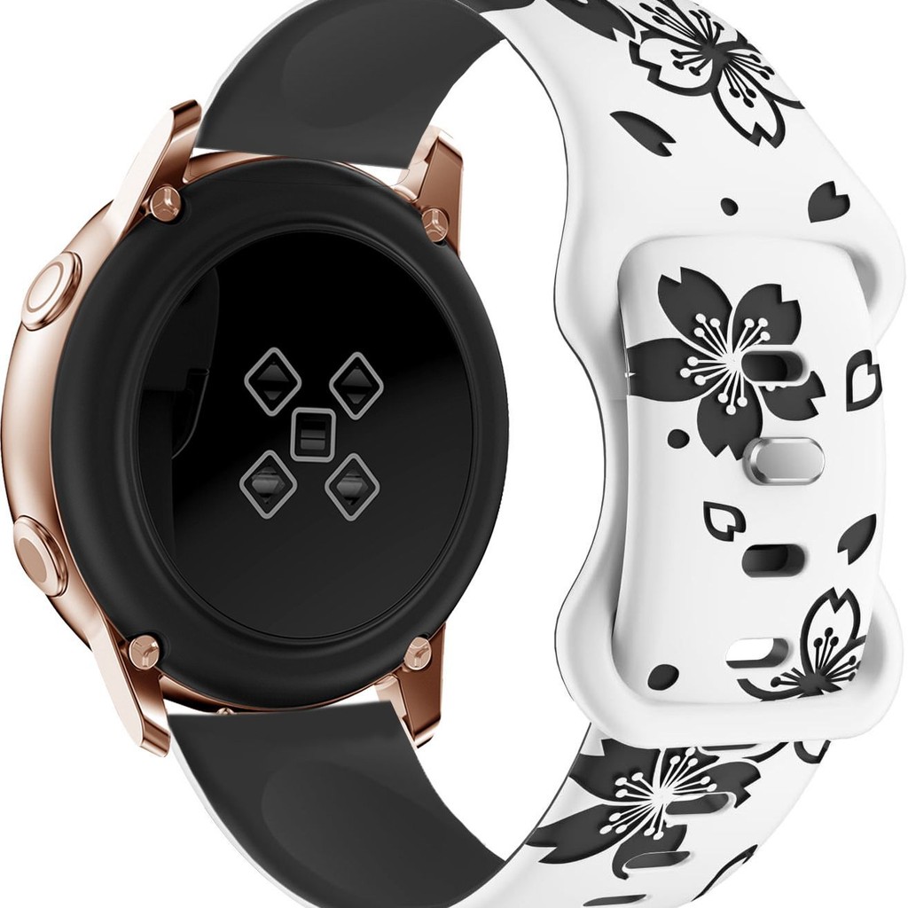 เหมาะสําหรับ กาแลคซี ดู 7 6 5 4 ดอกซากุระแกะสลักสีคู่, สายซิลิโคน 20 มม - รูปที่ 2