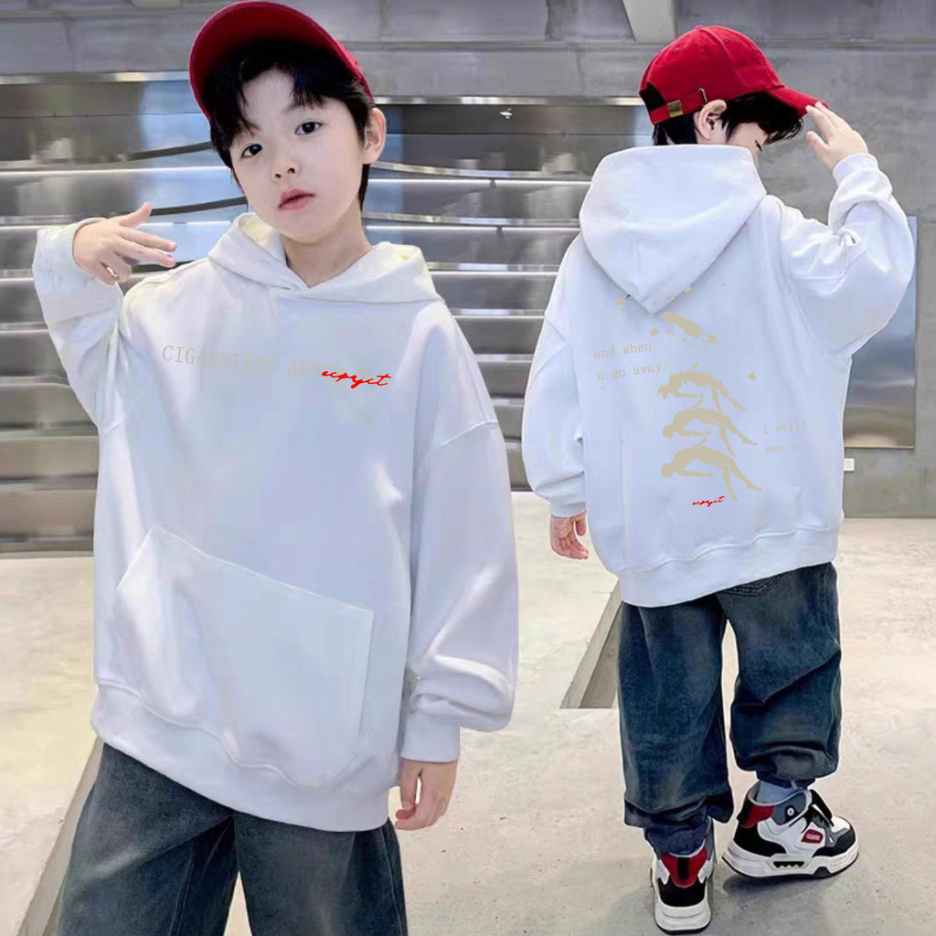 2025 เด็ก 🔥ผ้าฝ้าย Hoodie👕 KIDS HOODIE SUNSETZ CAS WHEN U GO AWAY I STILL SEE U VERSION - COTTEN 120
