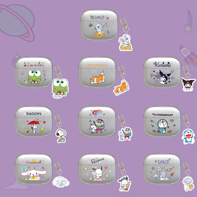 สําหรับ OPPO Enco Buds3 Pro กรณี OPPO Enco Buds3 Pro การ์ตูนนักบินอวกาศน่ารัก Doraemon โปร่งใส Soft 