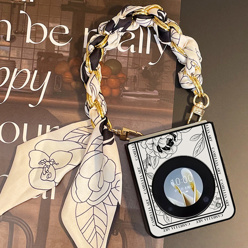 หรูหราสไตล์เคสโทรศัพท์สําหรับ ZTE Nubia Flip 2 2025 5G A404ZT, NX732J เคสโทรศัพท์ผู้หญิงหนังผ้าพันคอ