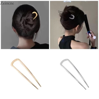 Zein U รูปผม Pins สําหรับผมหนา French Twist Pins สําหรับผู้หญิงสาวโลหะ Hairpieces Elegant ขนาดใหญ่ทรงผม Access