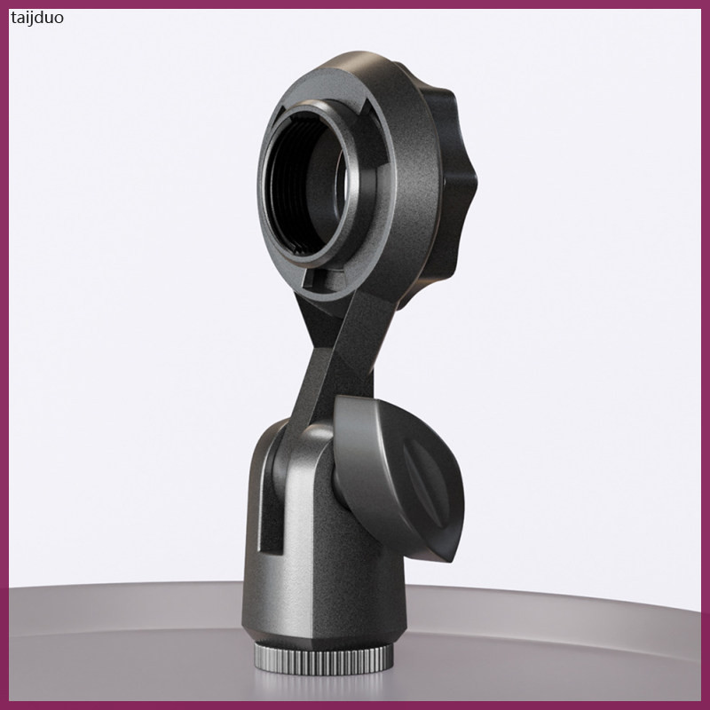 4 ชิ้น Mic Holder Clamp Stand คลิปไมโครโฟนแปลงวงเล็บ 9x4 ซม.พลาสติกสีดํา taijduo