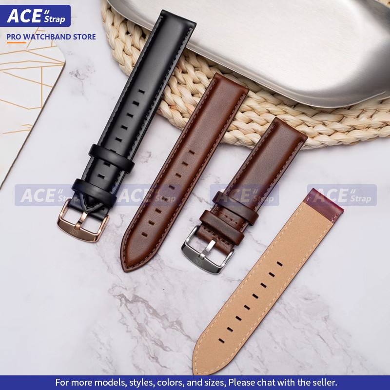 เหมาะสำหรับสายนาฬิกา DW Daniel Wellington หนังวัวแท้ 12mm 13mm 14mm 16mm 17mm 18mm 19mm 20mm สายนาฬิกาสำหรับผู้ชายและผู้หญิง