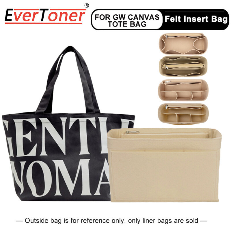 Evertoner กระเป๋าผ้าสักหลาด สําหรับ GW CANVAS TOTE Bag Organizer Inner Purse Bag Shaper