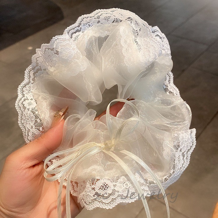 ที่คาดผม ผ้าลูกไม้ ประดับโบว์ เมอร์เมด Ji Color Organza 2024