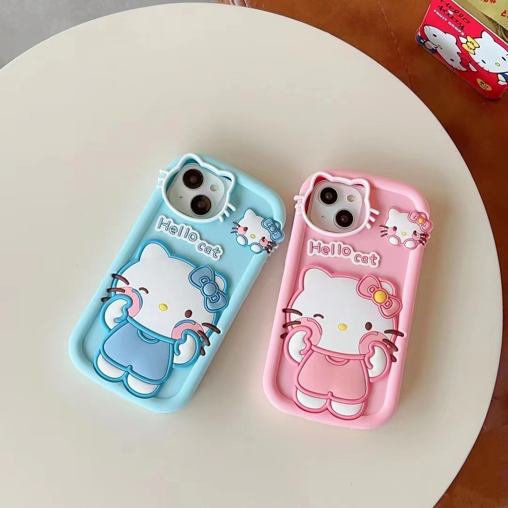 เคสซิลิโคนนิ่ม ลายการ์ตูนคิตตี้ 3D สําหรับ OPPO A2 A3S A5 A12E A9 A55 A56 A57 A58 A58X A72 A92S A97 