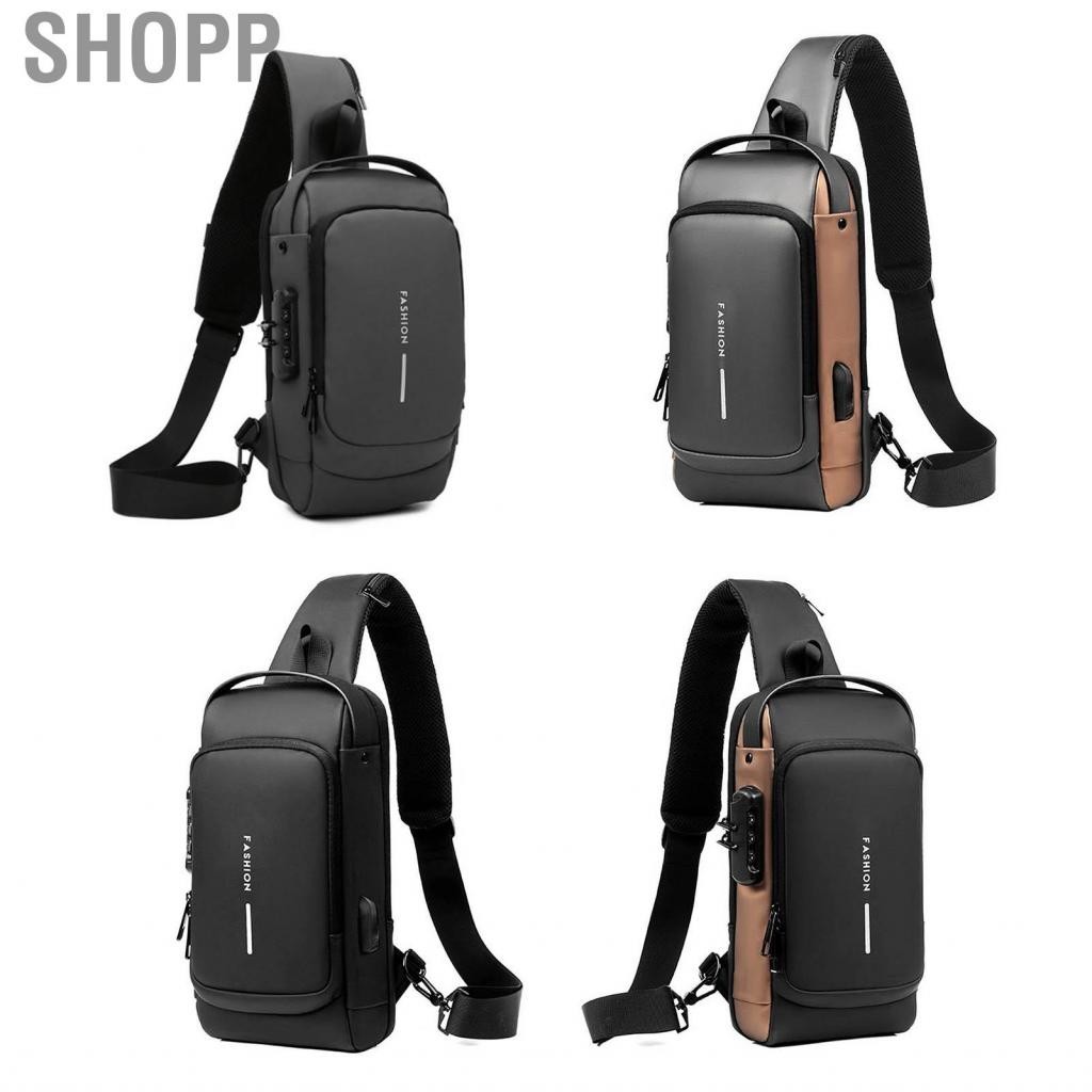 Shopp Password Sling Backpack  Oxford Cloth Cycling Chest Bag Lightweight Anti Theft Fashionable for Men