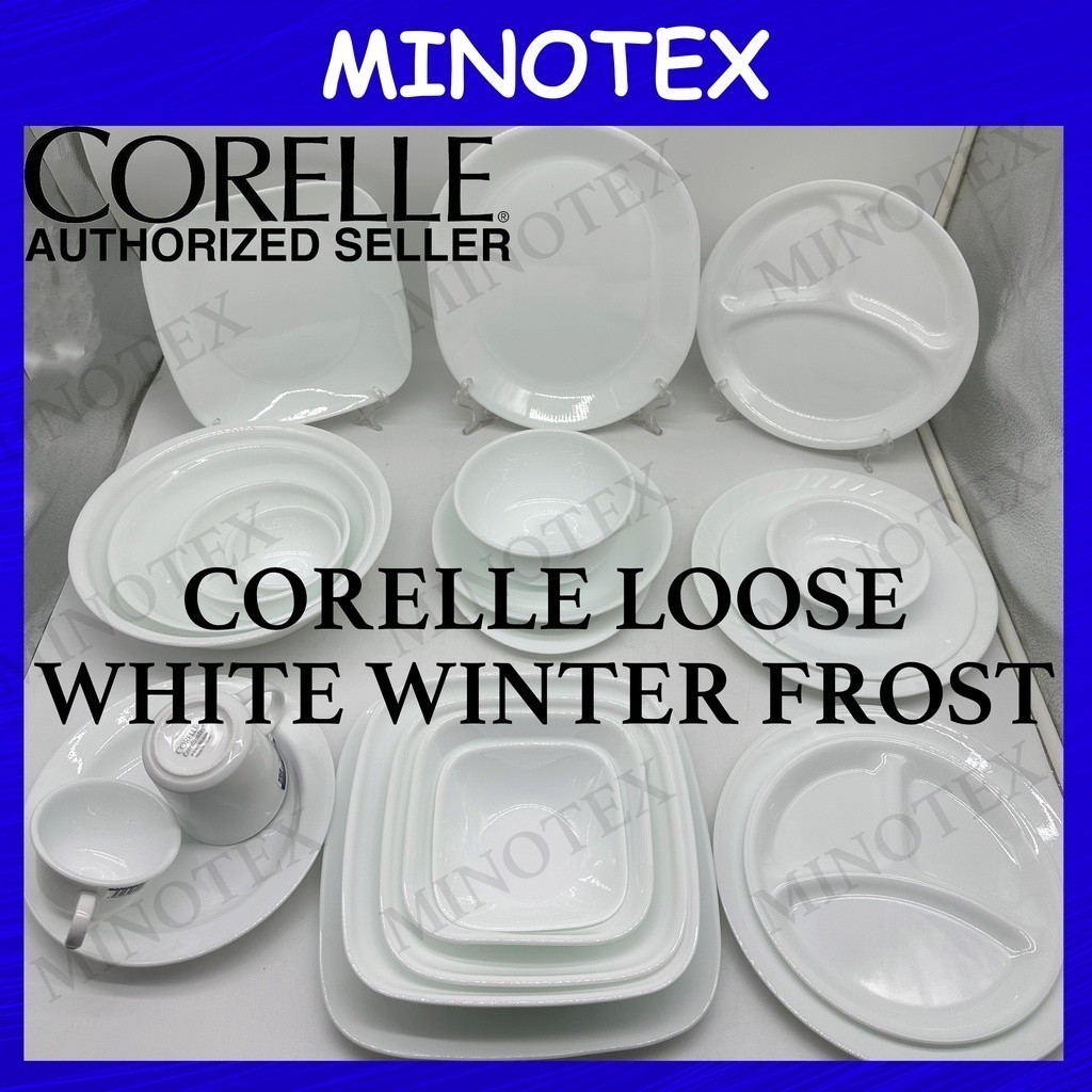 Corelle Loose Winter Frost White ( จานแบ ่ ง/ชามขนมหวาน/จานซุป/ชามเสิร ์ ฟ Pinggan Mangkuk