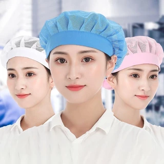 หมวกเชฟ ที่คาดผม ทำงาน หมวกทำอาหาร ตาข่ายเก๋ๆ การจัดเลี้ยง ผูกผม การทำอาหารสุขอนามัย หมวก