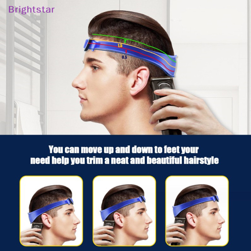 Brightstar DIY แม่แบบตัดผม ยางรัดผม ระบายอากาศ ซิลิโคนโค้ง บ้าน ตัดแต่งผม สําหรับผู้ชาย ใหม่