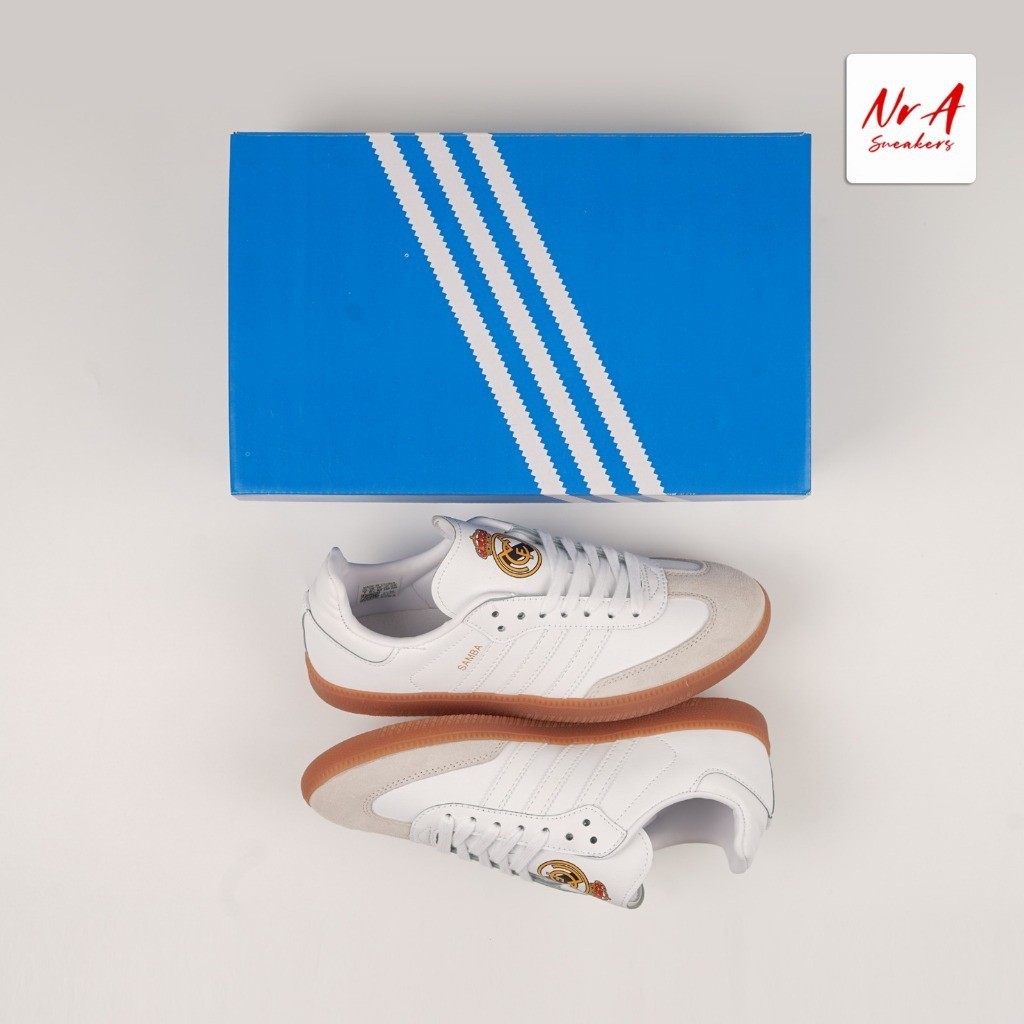 (NRA) Adidas Samba Real Madrid รองเท้าผ้าใบ สีขาว สําหรับผู้ชาย ผู้หญิง TOHH