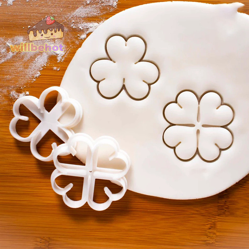 [WillbehotT] St. Patrick's Day Shamrock แม่พิมพ์ตัดคุ้กกี้ รูปใบโคลเวอร์ 3D สําหรับตกแต่งเค้ก เบเกอรี่ DIY