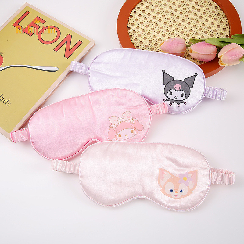 Ruby Lin Sanrio ผ้าปิดตา ผ้าไหมเทียม ระบายอากาศ สําหรับนอนหลับ นอนหลับ สบาย ขณะเดินทาง