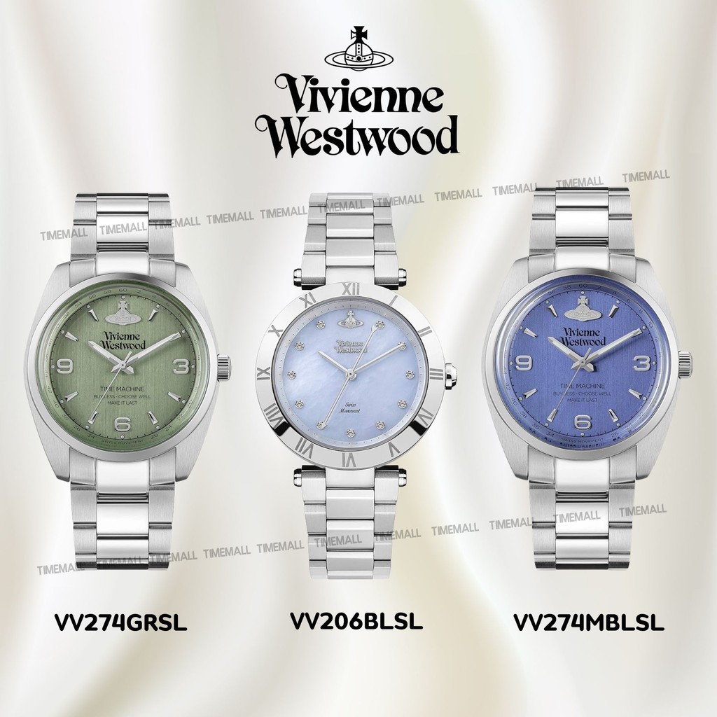 TIME MALL นาฬิกา Vivienne Westwood นาฬิกาข้อมือผู้หญิง นาฬิกาผู้หญิง แบรนด์เนม  Brandname รุ่น VV274GRSL