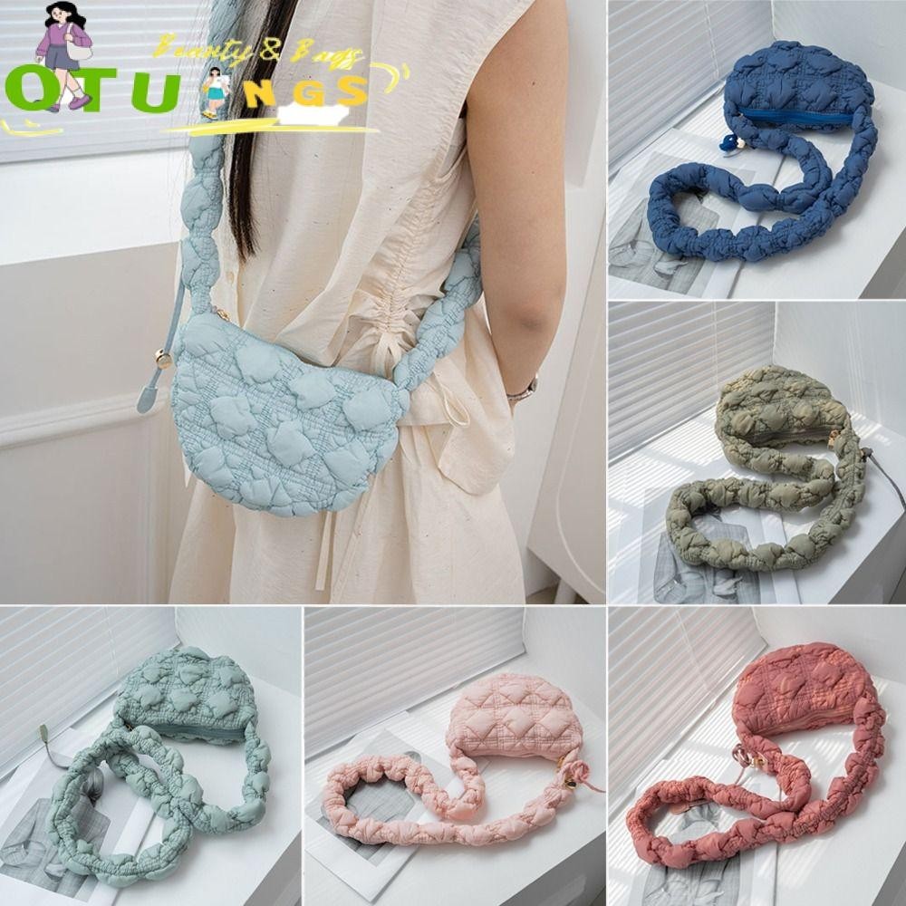 Otuinsg Messenger Bag, Bubbles Solid Color Quilted Shoulder Bag, Fashion Cloud Pleated Shopping Bag Women Girls
