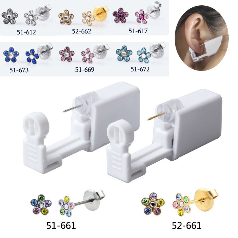 1pc ทิ ้ งหูเจาะ Daisy Zircon 316L เหล ็ กผ ่ าตัดหูสตั ๊ ดปลอดภัยหูเจาะชุดฆ ่ าเชื ้ อแพคเกจชุดเด ็ ก