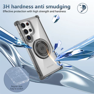 สําหรับ Samsung Galaxy S26 S25 S24 S23 S22 หมายเหตุ 20 Ultra Plus FE เคสโทรศัพท์, 360 ° ฝาครอบแหวนวงเล็บหมุนที่มองไม่เห็น