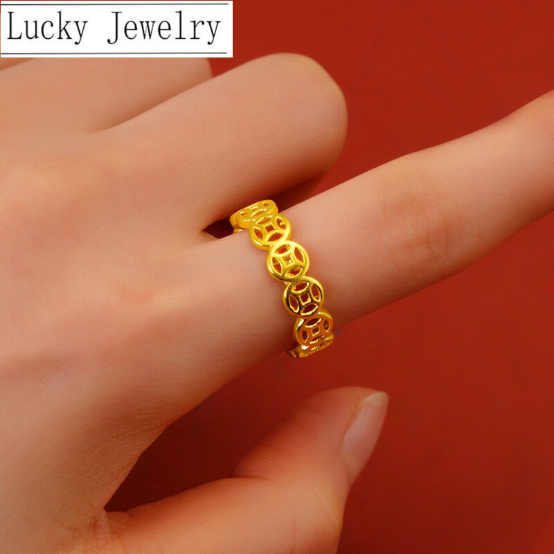 มีใบรับประกันสินค้า แหวนทอง แหวนครึ่งสลึง ทอง แหวนทองไม่ลอก Jewelry for Women แหวนทอง0 6กรัม แหวนทองปลอมสวย แหวนทองแท้