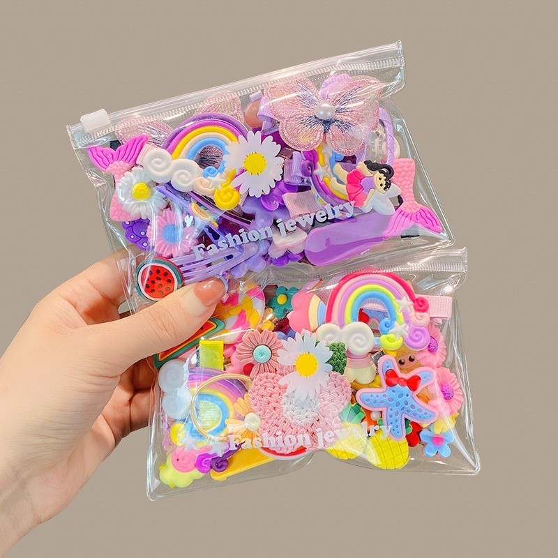 15 ชิ ้กิ๊บติดผม ลายการ์ตูนน่ารัก สีแคนดี้ สําหรับเด็กผู้หญิง