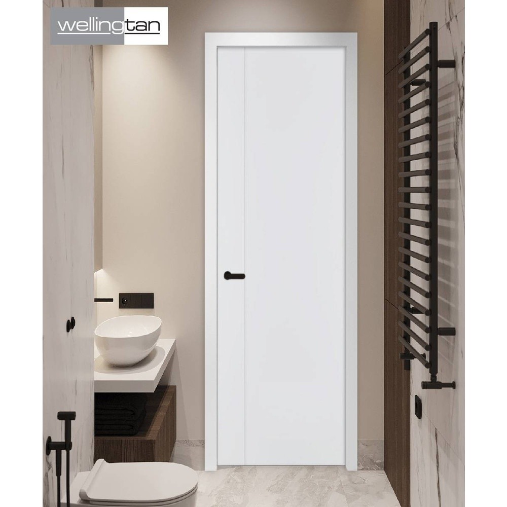 GlobalHouse WELLINGTAN ประตูยูพีวีซี เซาะร่อง MG1 70x200 ซม. สีขาว (ไม่เจาะรูลูกบิด) สินค้าของแท้คุณภาพดี