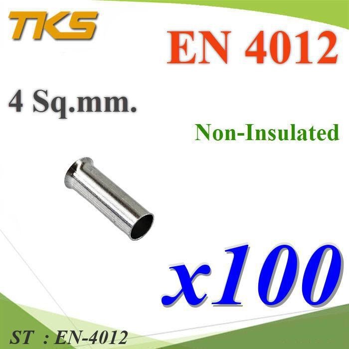 EN-4012 หางปลากลม คอร์ดเอ็น เปลือยไม่มีฉนวน สำหรับสายไฟ 4 Sq.mm (สีดำ 100 ชิ้น) รุ่น EN-4012