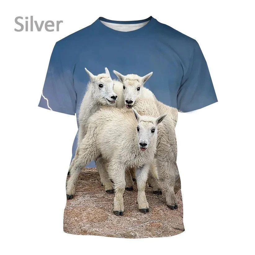 รูปแบบแพะตลก 3D พิมพ์ Man/ผู้หญิงแฟชั่นลําลอง O-คอ T เสื้อแขนสั้นเสื้อฤดูร้อนขนาดใหญ่เสื้อผ้า Unisex
