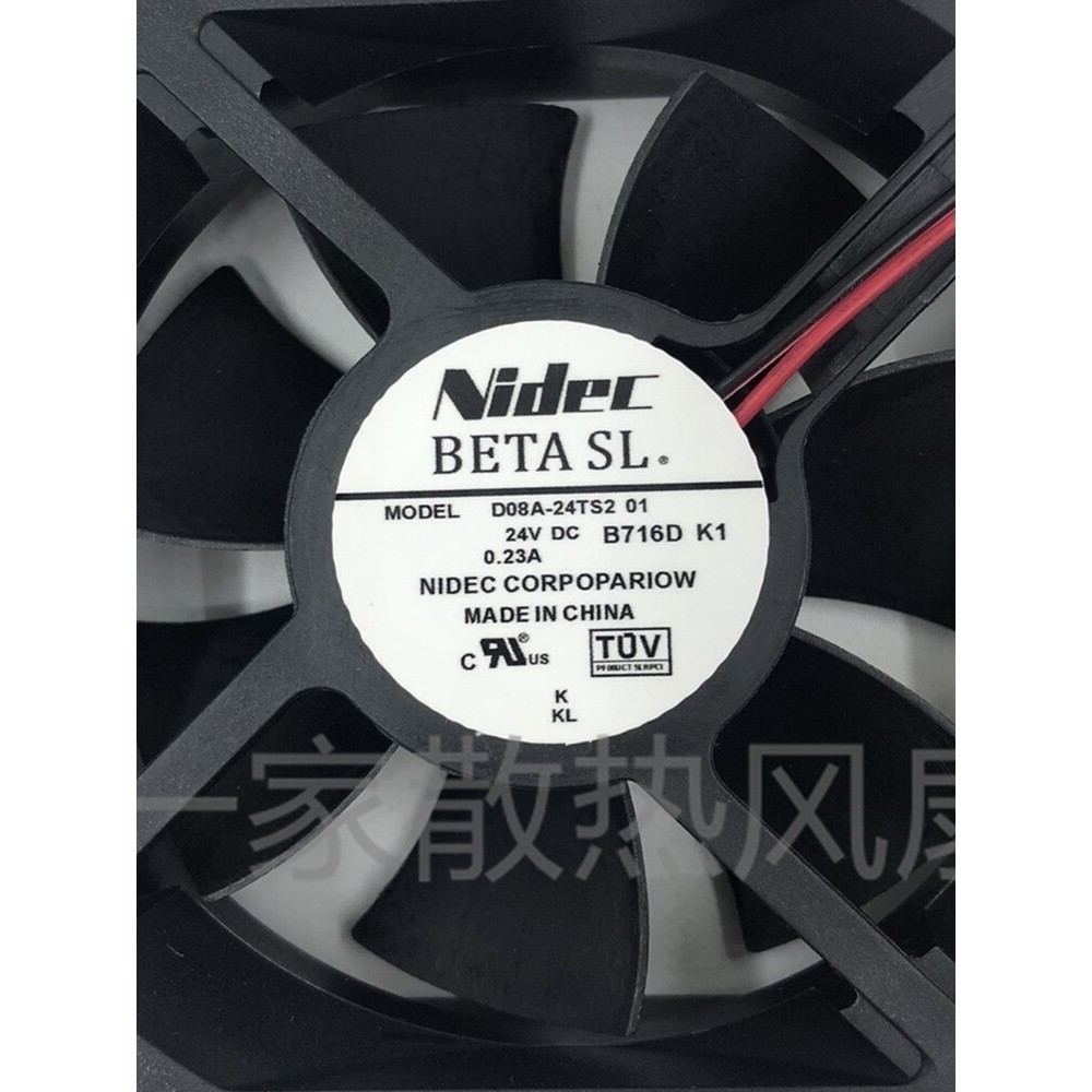 NIDEC D08A-24TS2 01 24V 8CM 80X25MM พัดลมระบายความร้อนอินเวอร์เตอร์