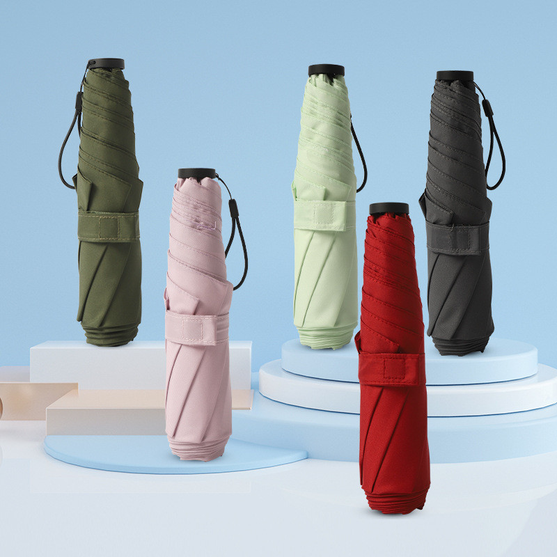 100g Anti-UV Parasol Sun ร่มมินิร่ม Ultralight คาร์บอนไฟเบอร์ Tri-Fold ร่มแบบพกพาดินสอร่ม